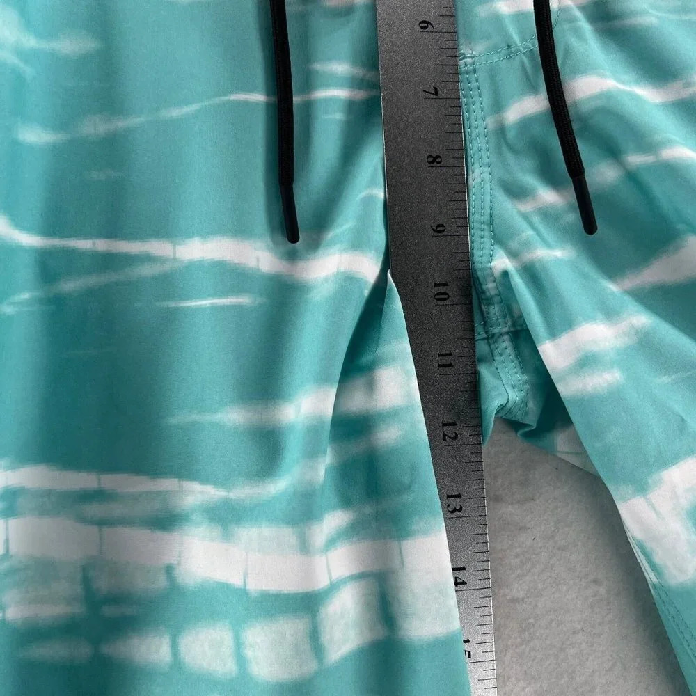 Hurley Boardshorts Mens Sz 30 Printed Drawstring Stretch Swim Surf Aurora Green - Picture 7 of 8